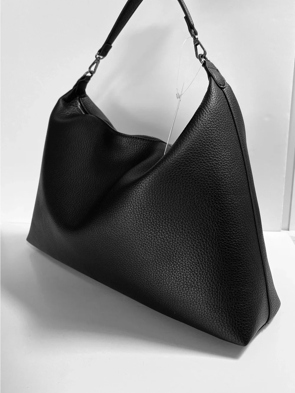 BCBG Black & Gunmetal Large Hobo Bag NWT